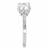 3W1507 - Rhodium Brass Ring with AAA Grade CZ in Clear - Alamode - Flyclothing LLC
