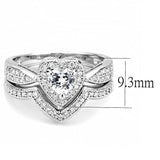 3W1508 - Rhodium Brass Ring with AAA Grade CZ in Clear - Alamode - Flyclothing LLC