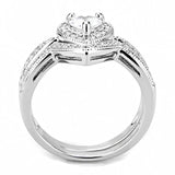 3W1508 - Rhodium Brass Ring with AAA Grade CZ in Clear - Alamode - Flyclothing LLC