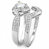 3W1508 - Rhodium Brass Ring with AAA Grade CZ in Clear - Alamode - Flyclothing LLC