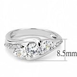 3W1512 - Rhodium Brass Ring with AAA Grade CZ in Clear - Alamode - Flyclothing LLC