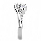 3W1512 - Rhodium Brass Ring with AAA Grade CZ  in Clear - Alamode