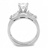 3W1515 - Rhodium Brass Ring with AAA Grade CZ in Clear - Alamode - Flyclothing LLC