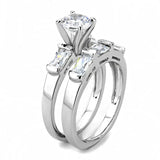 3W1515 - Rhodium Brass Ring with AAA Grade CZ in Clear - Alamode - Flyclothing LLC