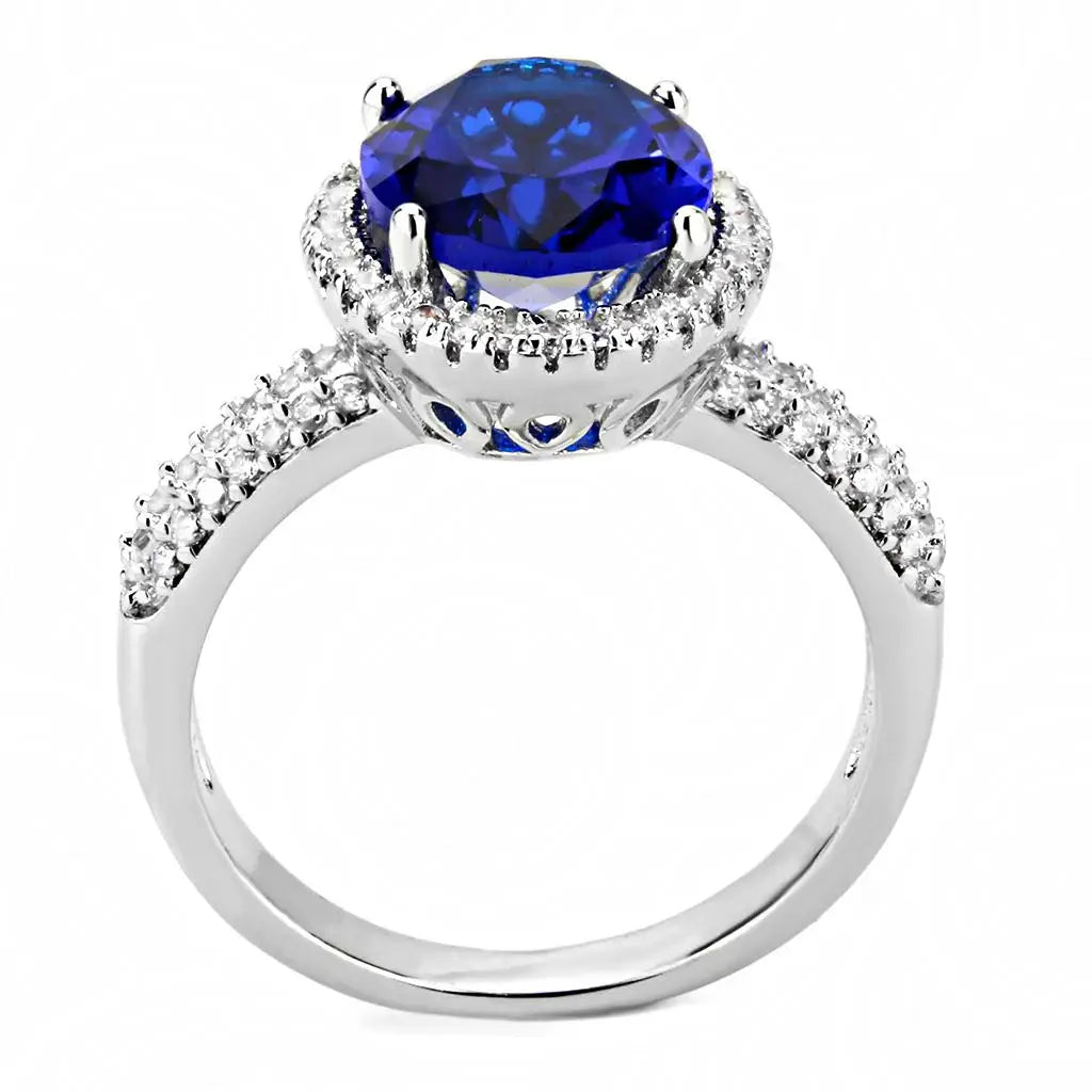3W1516 - Rhodium Brass Ring with Synthetic in Montana - Alamode - Flyclothing LLC