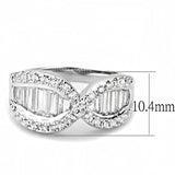 3W1518 - Rhodium Brass Ring with AAA Grade CZ  in Clear - Alamode