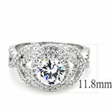 3W1519 - Rhodium Brass Ring with AAA Grade CZ in Clear - Alamode - Flyclothing LLC