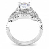 3W1519 - Rhodium Brass Ring with AAA Grade CZ in Clear - Alamode - Flyclothing LLC
