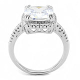 3W1522 - Rhodium Brass Ring with AAA Grade CZ in Clear - Alamode - Flyclothing LLC
