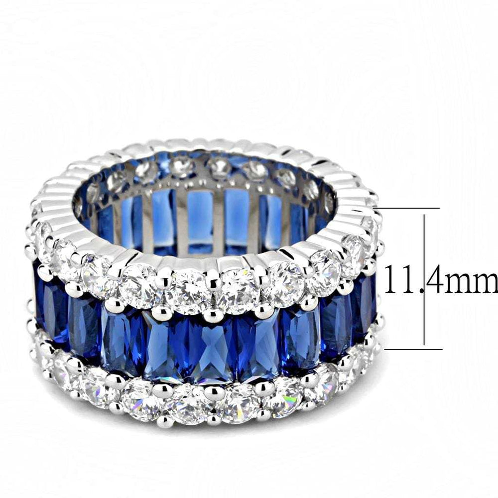 3W1527 - Rhodium Brass Ring with Synthetic in Montana - Alamode - Flyclothing LLC