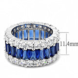 3W1527 - Rhodium Brass Ring with Synthetic  in Montana - Alamode