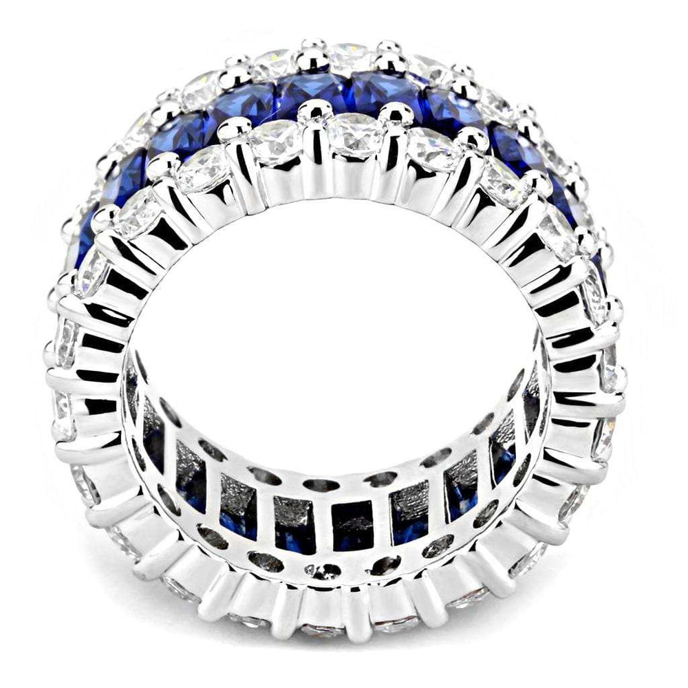 3W1527 - Rhodium Brass Ring with Synthetic in Montana - Alamode - Flyclothing LLC