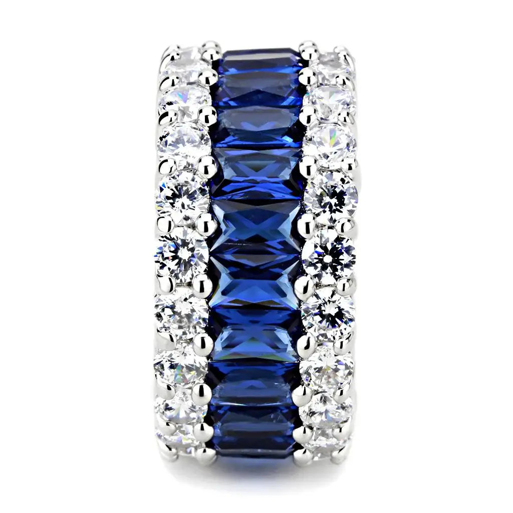 3W1527 - Rhodium Brass Ring with Synthetic in Montana - Alamode - Flyclothing LLC
