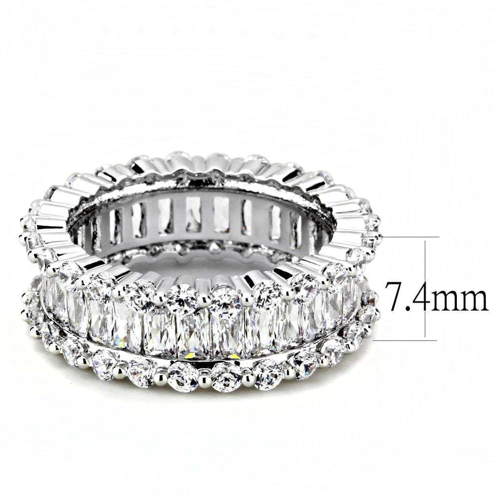 3W1531 - Rhodium Brass Ring with AAA Grade CZ in Clear - Alamode - Flyclothing LLC