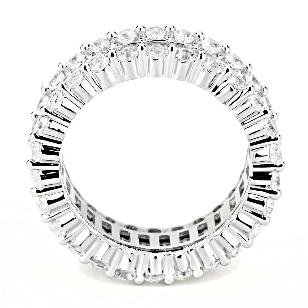 3W1531 - Rhodium Brass Ring with AAA Grade CZ in Clear - Alamode - Flyclothing LLC