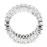 3W1531 - Rhodium Brass Ring with AAA Grade CZ  in Clear - Alamode