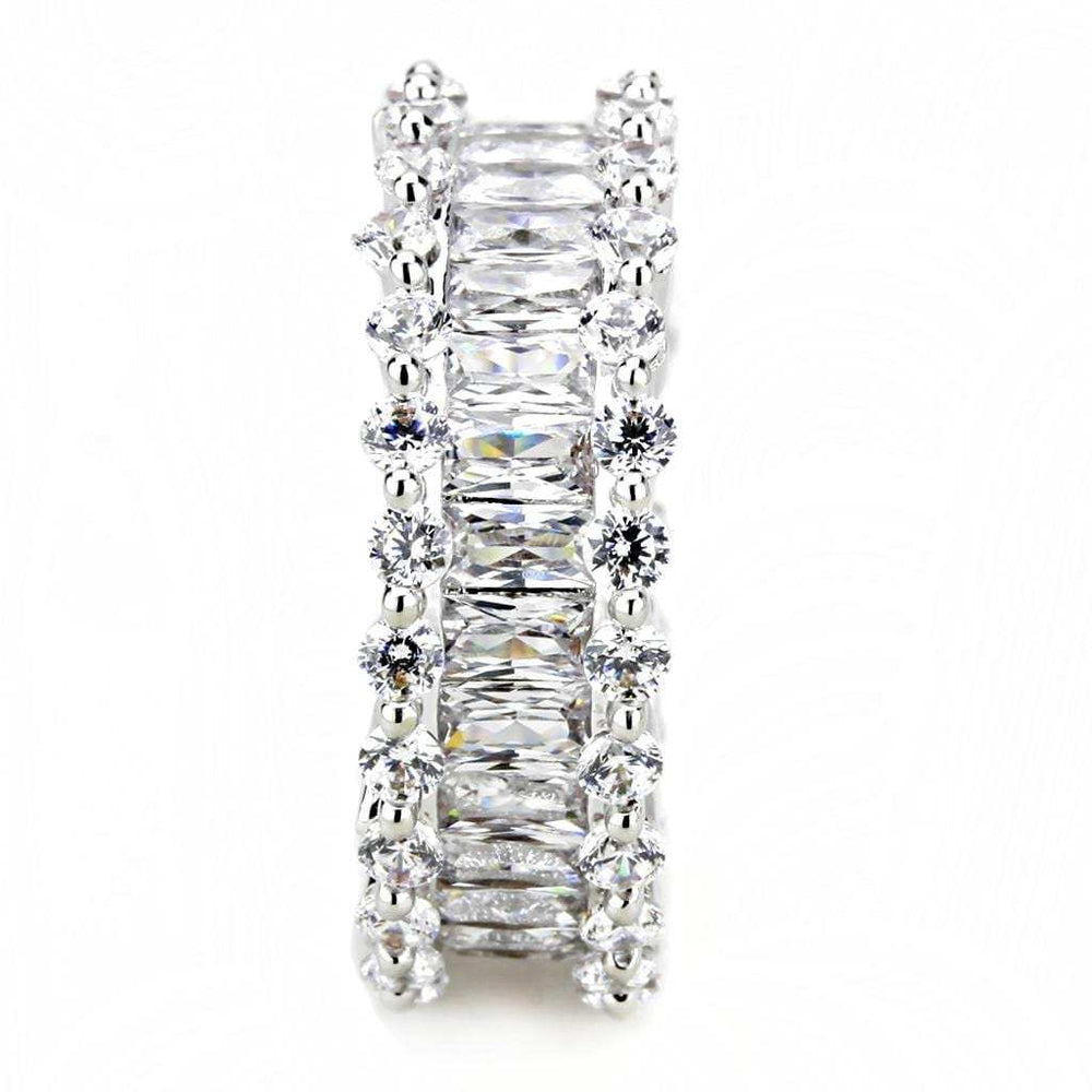 3W1531 - Rhodium Brass Ring with AAA Grade CZ in Clear - Alamode - Flyclothing LLC