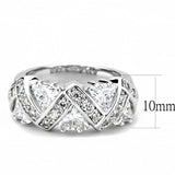 3W1533 - Rhodium Brass Ring with AAA Grade CZ in Clear - Alamode - Flyclothing LLC