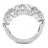 3W1533 - Rhodium Brass Ring with AAA Grade CZ in Clear - Alamode - Flyclothing LLC