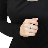 3W1533 - Rhodium Brass Ring with AAA Grade CZ in Clear - Alamode - Flyclothing LLC