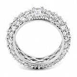 3W1534 - Rhodium Brass Ring with AAA Grade CZ  in Clear - Alamode