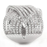 3W1539 - Rhodium Brass Ring with AAA Grade CZ in Clear - Alamode - Flyclothing LLC