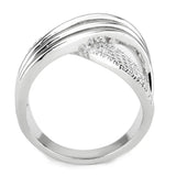 3W1542 - Rhodium Brass Ring with AAA Grade CZ in Clear - Alamode - Flyclothing LLC