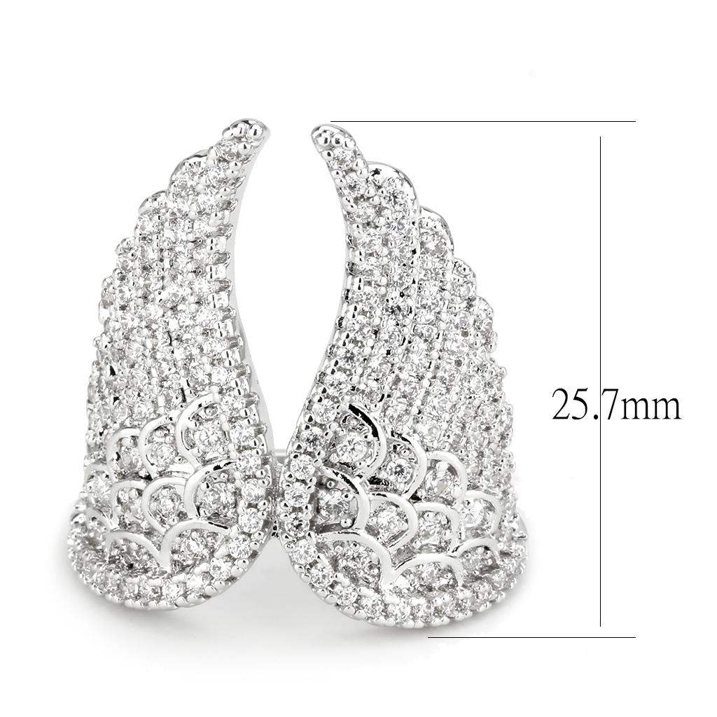 Alamode Rhodium Brass Ring with AAA Grade CZ in Clear - Alamode - Flyclothing LLC