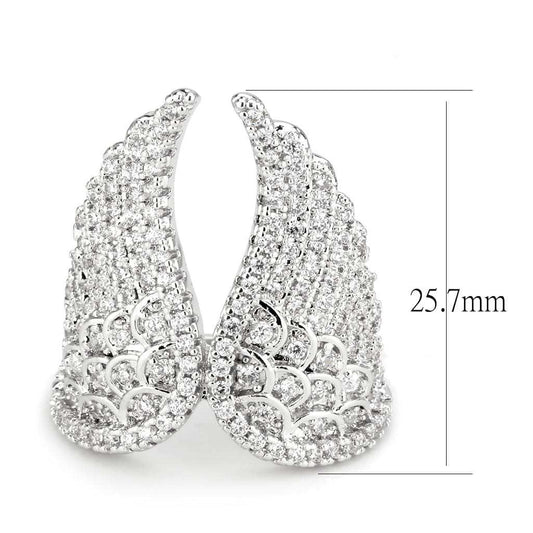 Alamode Rhodium Brass Ring with AAA Grade CZ in Clear - Alamode - Flyclothing LLC