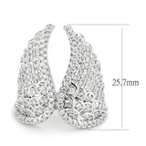 3W1543 - Rhodium Brass Ring with AAA Grade CZ  in Clear - Alamode