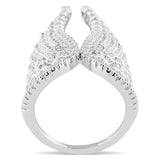 3W1543 - Rhodium Brass Ring with AAA Grade CZ  in Clear - Alamode