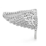 Alamode Rhodium Brass Ring with AAA Grade CZ in Clear - Alamode - Flyclothing LLC