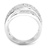 3W1544 - Rhodium Brass Ring with AAA Grade CZ in Clear - Alamode - Flyclothing LLC