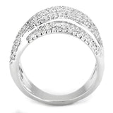 3W1544 - Rhodium Brass Ring with AAA Grade CZ in Clear - Alamode - Flyclothing LLC