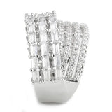 3W1545 - Rhodium Brass Ring with AAA Grade CZ in Clear - Alamode - Flyclothing LLC
