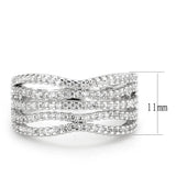 3W1546 - Rhodium Brass Ring with AAA Grade CZ in Clear - Alamode - Flyclothing LLC