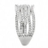 3W1546 - Rhodium Brass Ring with AAA Grade CZ in Clear - Alamode - Flyclothing LLC