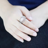 3W1547 - Rhodium Brass Ring with AAA Grade CZ in Clear - Alamode - Flyclothing LLC