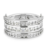 3W1549 - Rhodium Brass Ring with AAA Grade CZ in Clear - Alamode - Flyclothing LLC