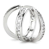 3W1549 - Rhodium Brass Ring with AAA Grade CZ in Clear - Alamode - Flyclothing LLC
