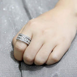 3W1549 - Rhodium Brass Ring with AAA Grade CZ in Clear - Alamode - Flyclothing LLC