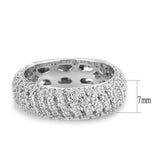 3W1550 - Rhodium Brass Ring with AAA Grade CZ in Clear - Alamode - Flyclothing LLC