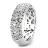 3W1550 - Rhodium Brass Ring with AAA Grade CZ in Clear - Alamode - Flyclothing LLC