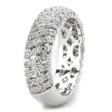3W1550 - Rhodium Brass Ring with AAA Grade CZ in Clear - Alamode - Flyclothing LLC