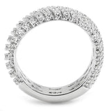 3W1550 - Rhodium Brass Ring with AAA Grade CZ in Clear - Alamode - Flyclothing LLC