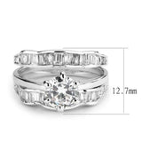 3W1557 - Rhodium Brass Ring with AAA Grade CZ in Clear - Alamode - Flyclothing LLC