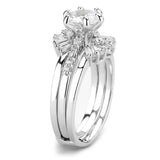 3W1558 - Rhodium Brass Ring with AAA Grade CZ in Clear - Alamode - Flyclothing LLC