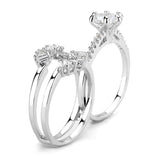 3W1558 - Rhodium Brass Ring with AAA Grade CZ in Clear - Alamode - Flyclothing LLC