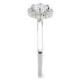 3W1570 - Rhodium Brass Ring with AAA Grade CZ in Clear - Alamode - Flyclothing LLC