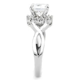 3W1575 - Rhodium Brass Ring with AAA Grade CZ in Clear - Alamode - Flyclothing LLC